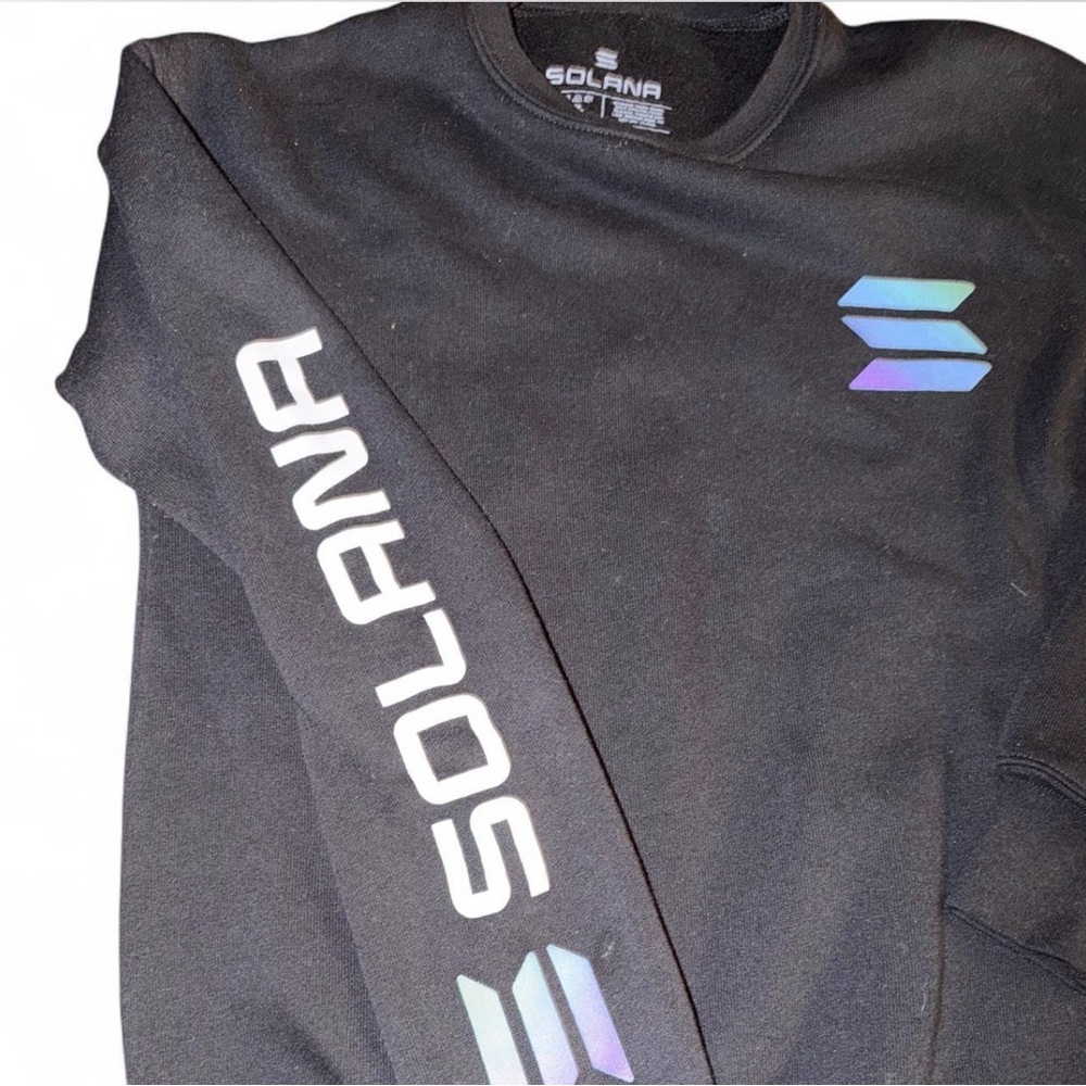 Solana Black Graphic Crewneck Sweatshirt XS NWOT